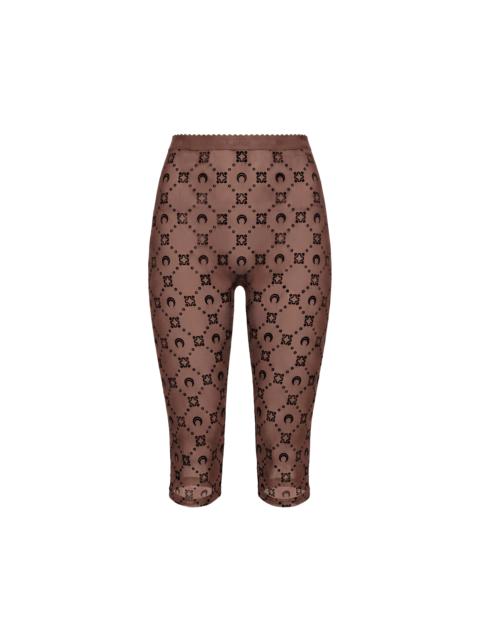 Marine Serre MOONOGRAM MESH FLOCK CAPRI PANTS