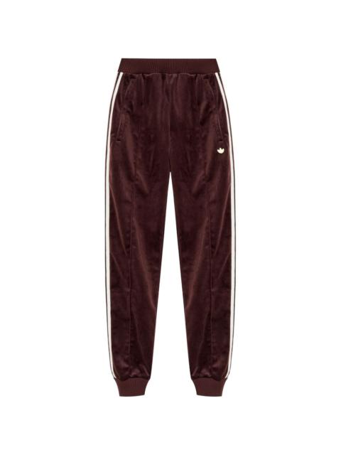 adidas logo-patch velvet track pants