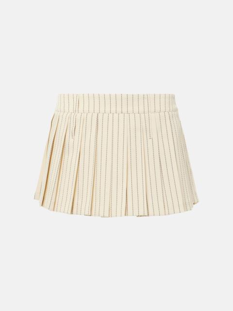 The Frankie Shop Blake pleated pinstripe twill miniskirt