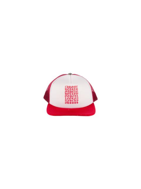Chrome Hearts Eyechart Trucker Hat "Red" CHRM0300