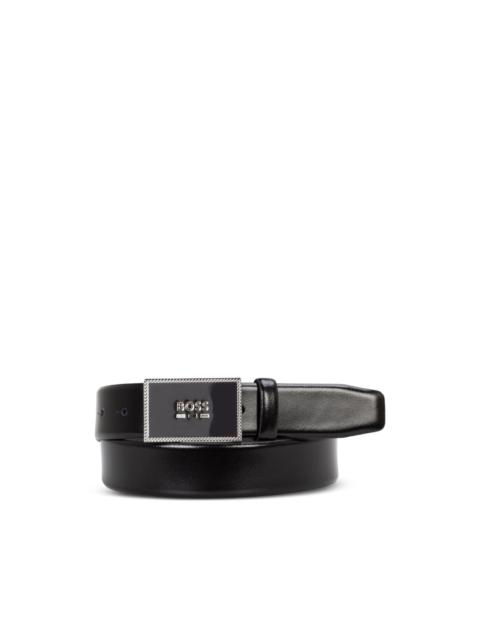 BOSS logo-buckle leather belt