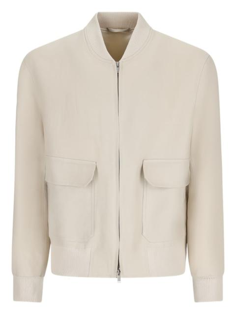 LARDINI zip-fastening flap-pocket jacket