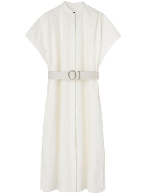 Jil Sander collarless belted shirt dress