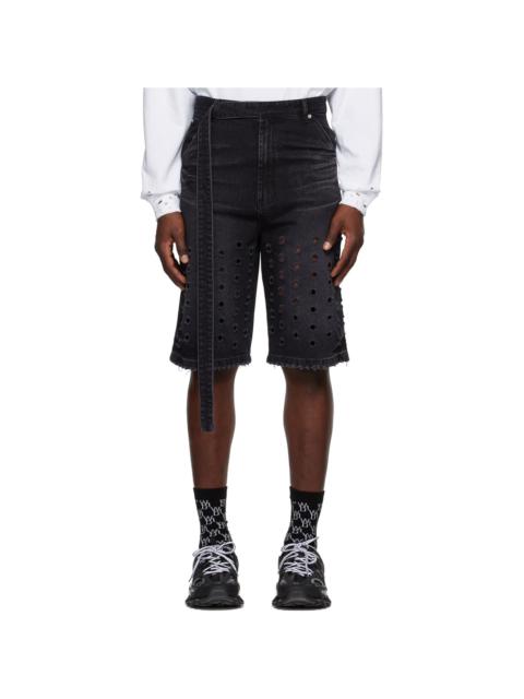 We11done Black Denim Shorts