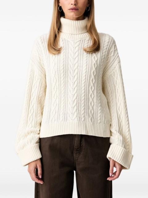 GUESS USA x North Sails cable-knit roll-neck sweater