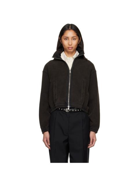 mfpen Black Cropped Leisure Zip Up Sweater