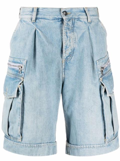 Balmain denim cargo shorts