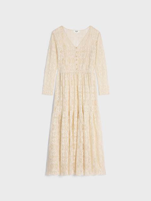 CELINE long dress in crocheted cotton