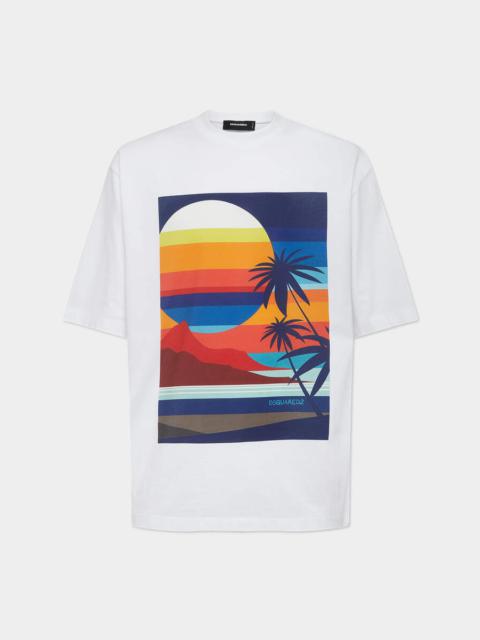 DSQUARED2 SUMMER LOVERS LOOSE FIT SUNSET T-SHIRT