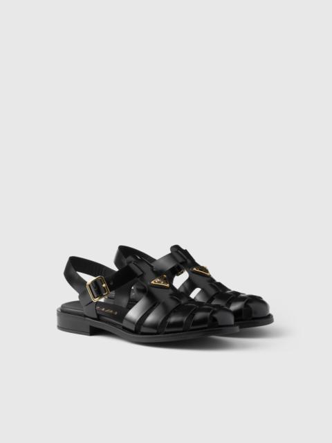 Prada Brushed leather fisherman sandals