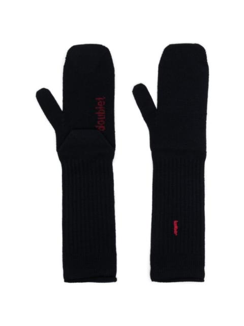 doublet logo-embroidered ribbed-knit gloves