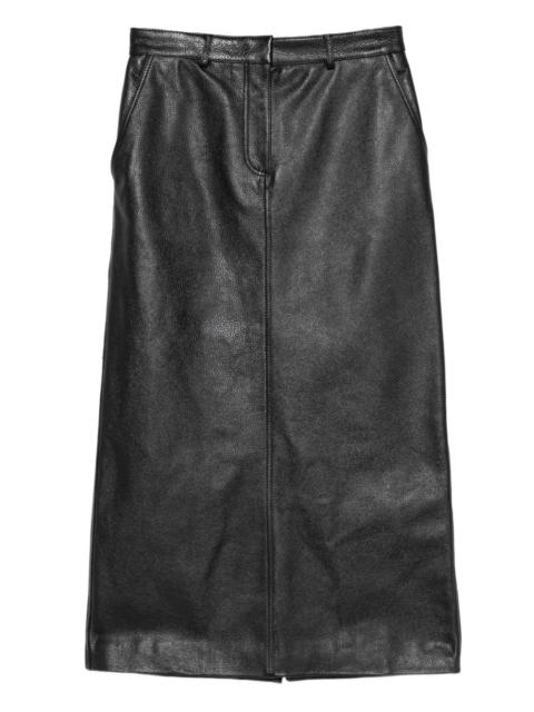 TOTEME grained-leather straight maxi skirt