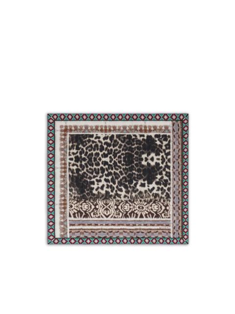 Pierre-Louis Mascia Aloeuw leopard geometric silk scarf