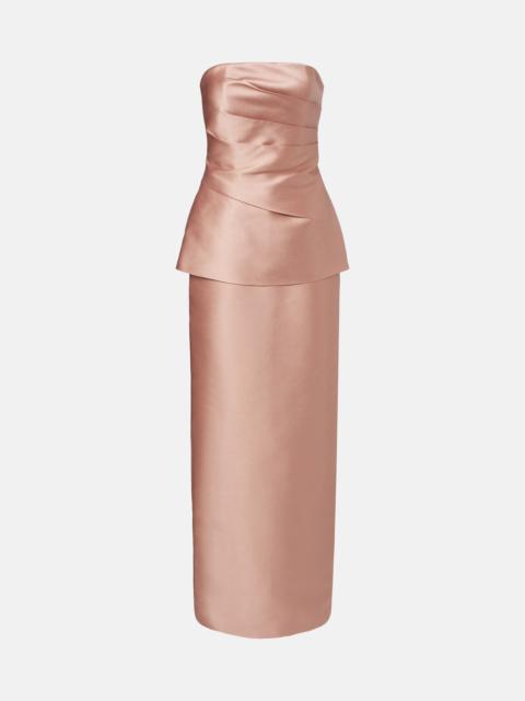 SOLACE LONDON Lucille strapless satin gown