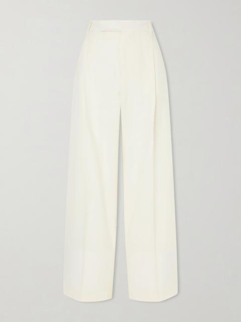 MARIA McMANUS Pleated Wool-blend Wide-leg Pants