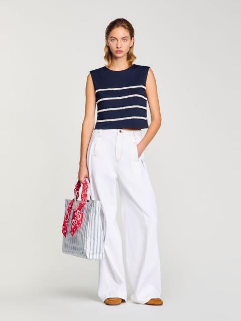 Sandro SLEEVELESS STRIPED T-SHIRT