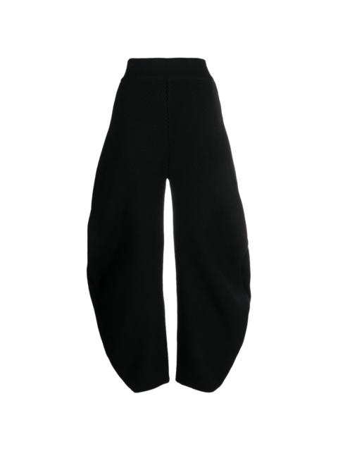 wide-leg wool-blend trousers