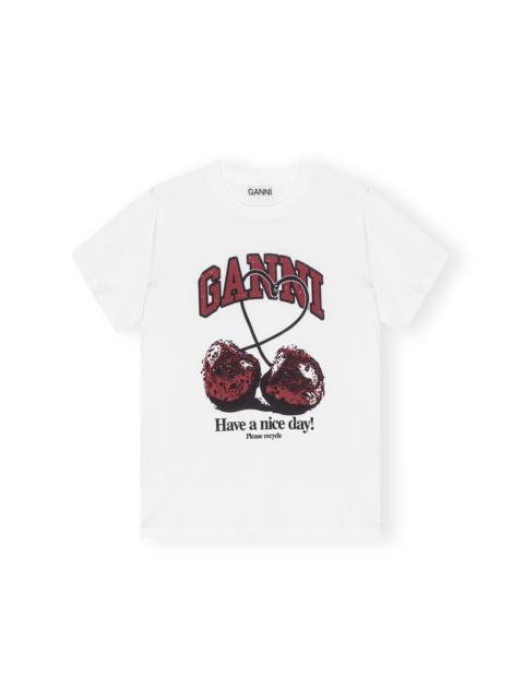 WHITE RELAXED CHERRY T-SHIRT