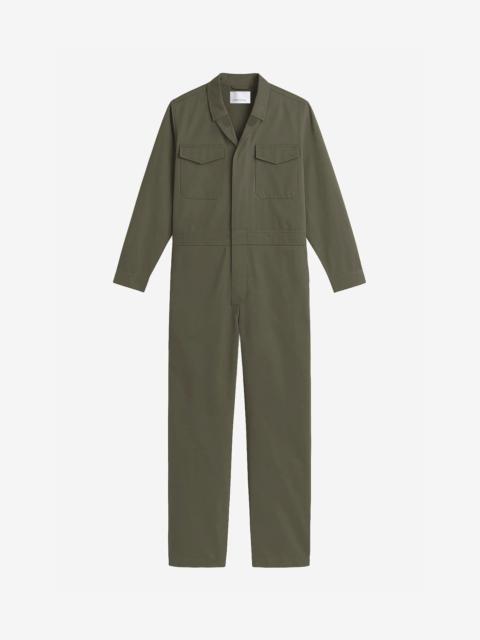 The Frankie Shop Ardea Cotton Utility Jumpsuit - Dark Olive