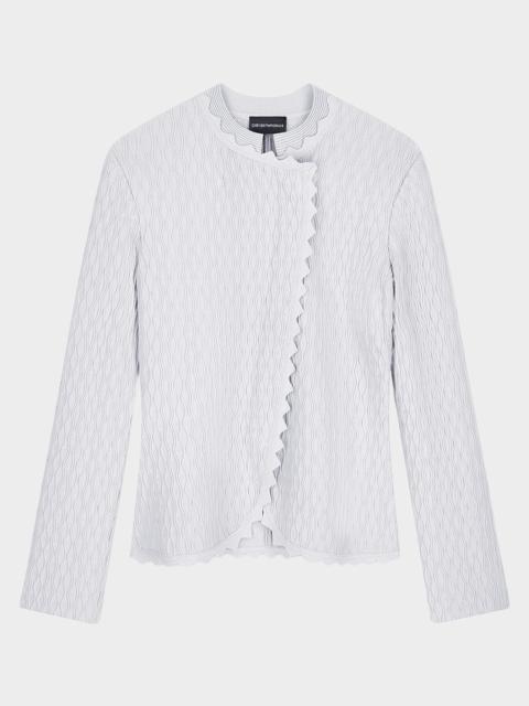 EMPORIO ARMANI Wavy Textured Double Ottoman Blazer