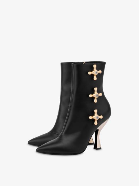 Moschino FAUCET DETAILS CALFSKIN ANKLE BOOTS