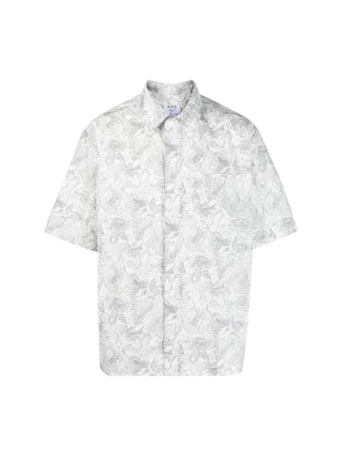 paisley-print short-sleeve shirt