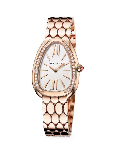 BVLGARI Women's Serpenti Seduttori 18K Rose Gold & Diamond Bracelet Watch - Rose Gold