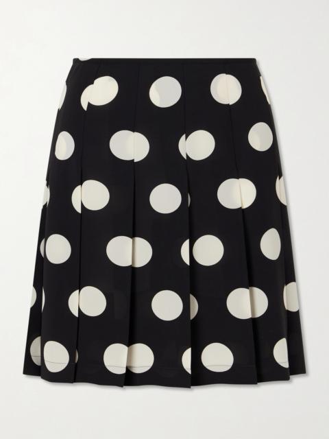 Junya Watanabe Pleated Polka-dot Georgette Midi Skirt