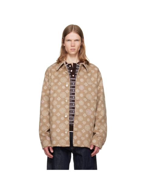 CASABLANCA Beige Monogram Wool Overshirt