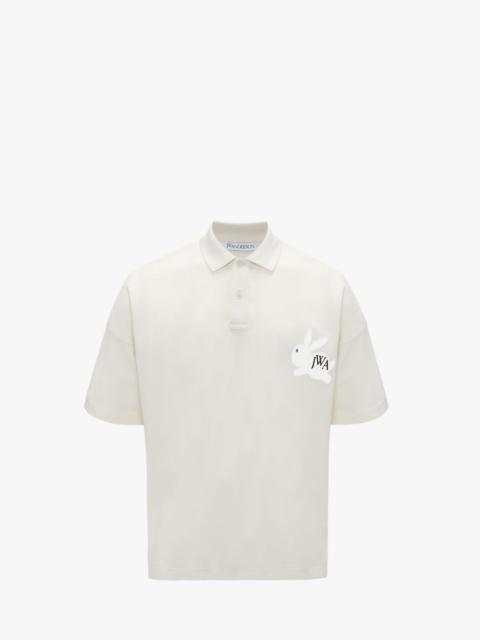 JW Anderson BUNNY EMBROIDERED LOGO POLO SHIRT