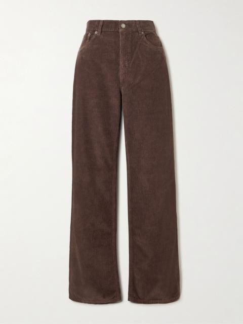 HAIKURE Korea wide-leg cotton-corduroy pants Chocolate