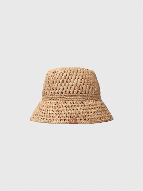 maje Crochet raffia bucket hat