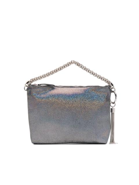 Callie metallic suede clutch