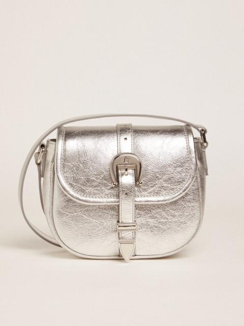 Golden Goose Small Rodeo Bag in silver laminated leather