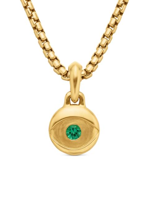 DAVID YURMAN Men's Evil Eye Amulet in 18K Yellow Gold - Emerald