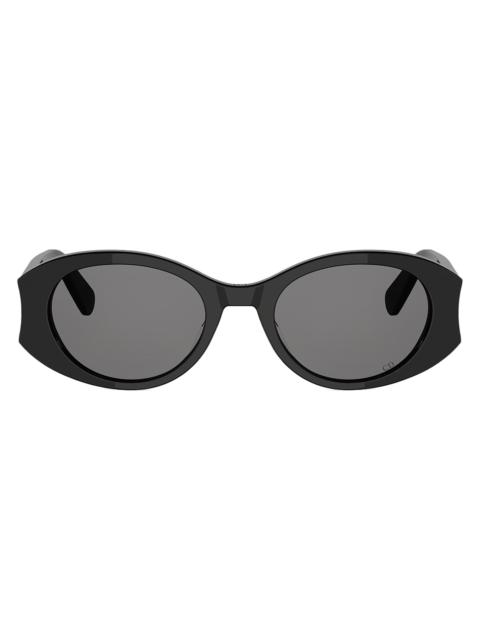Dior Women's DiorGlow B3I 51MM Tortoiseshell Oval Sunglasses - Shiny Black Smoke