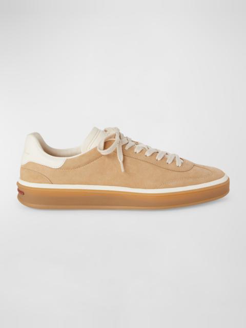 Loro Piana Mixed Leather Low-Top Tennis Sneakers