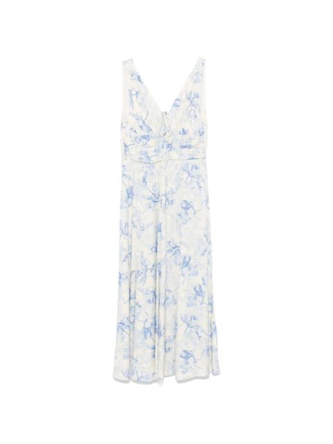 maje floral midi dress
