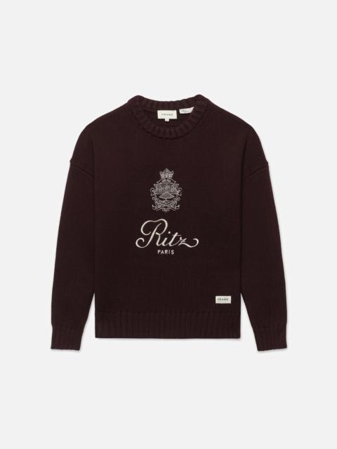 FRAME Ritz Unisex Cashmere Sweater in Bordeaux