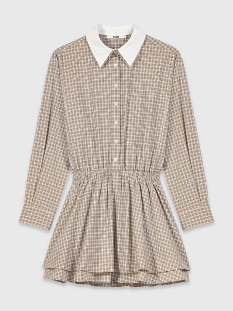 maje Short rhinestone checked dress