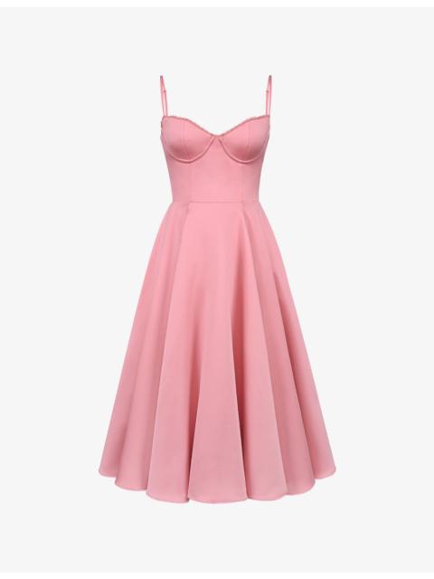House of CB Mademoiselle Velvet Tulle Midi Dress