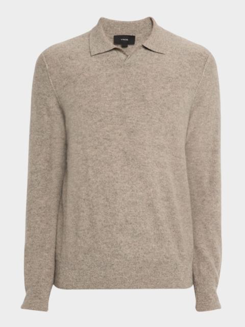 Vince Men's Boiled Cashmere Polo Shirt