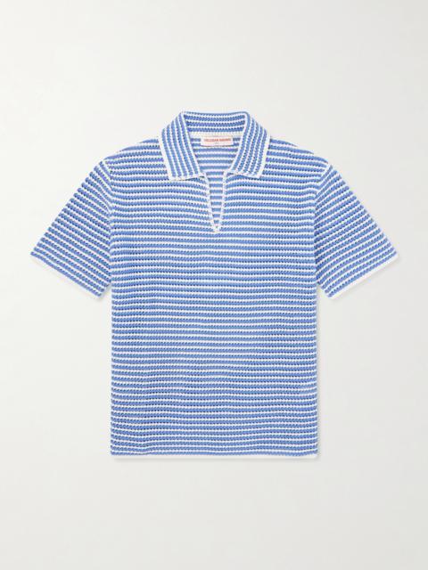 ORLEBAR BROWN Batten Striped Open-Knit Cotton Polo Shirt
