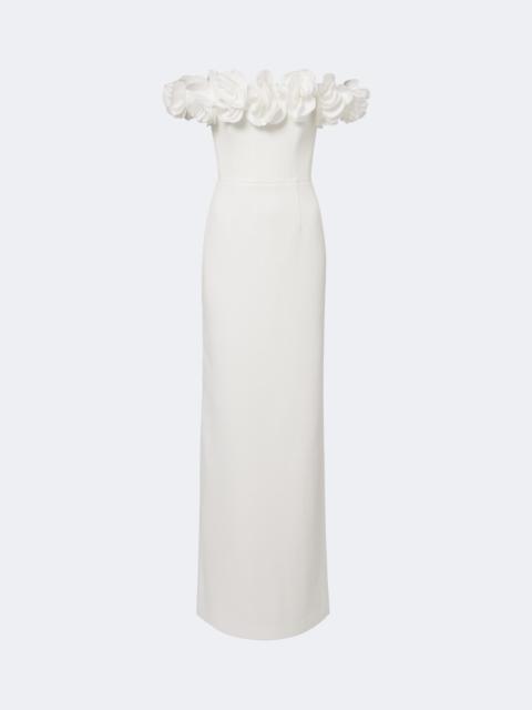 REBECCA VALLANCE Odetta floral-appliqué crêpe gown