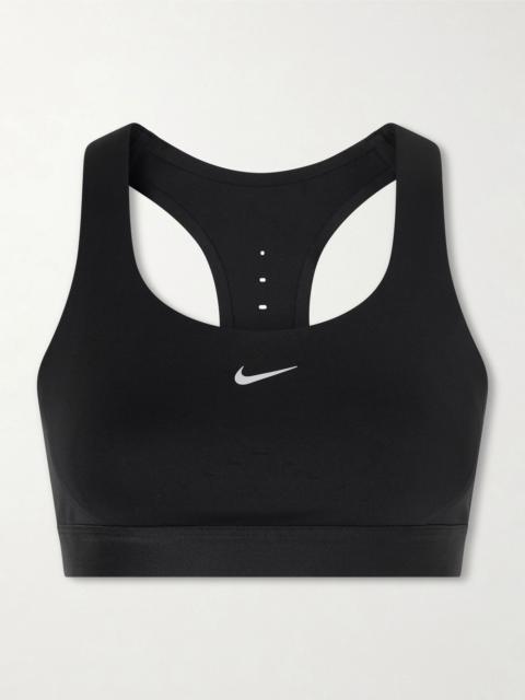 Nike Swift mesh-trimmed Dri-FIT sports bra Black