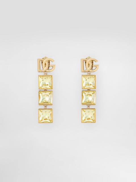 Dolce & Gabbana Drop earrings with DG logo and rhinestones