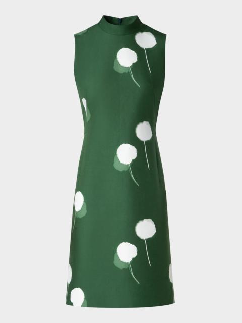 AKRIS Windflower-Print Sleeveless Cotton-Silk Dress