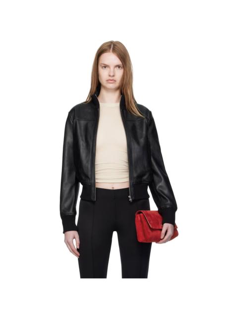The Frankie Shop Black Tobias Leather Jacket
