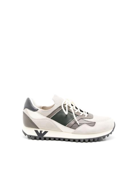 EMPORIO ARMANI colour-block logo-print sneakers