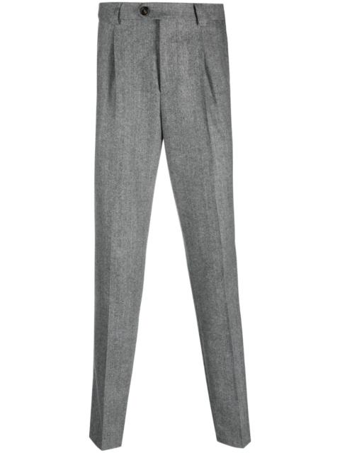 Brunello Cucinelli pressed-crease virgin wool trousers
